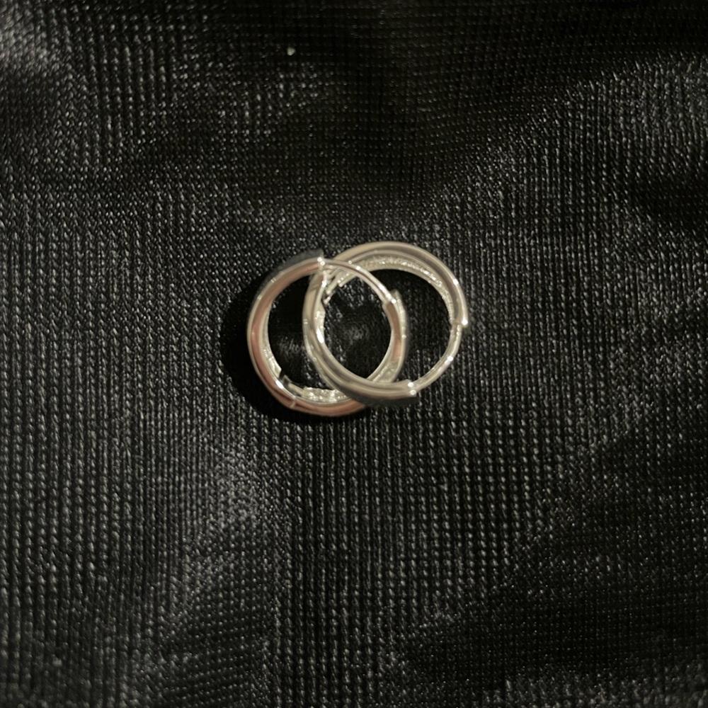 Round Mini Silver Huggie Hoops